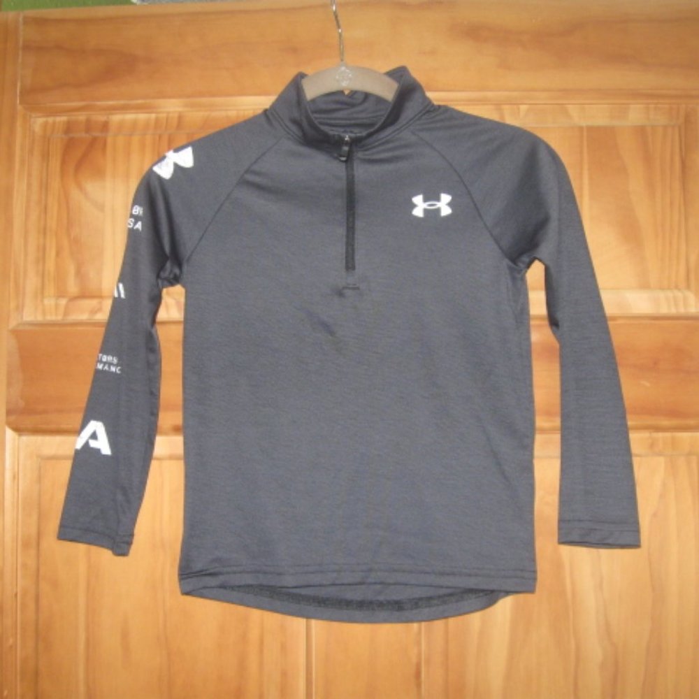 Boys Under Armour Loose Heatgear  Navy Blue Quarter Zip Pullover